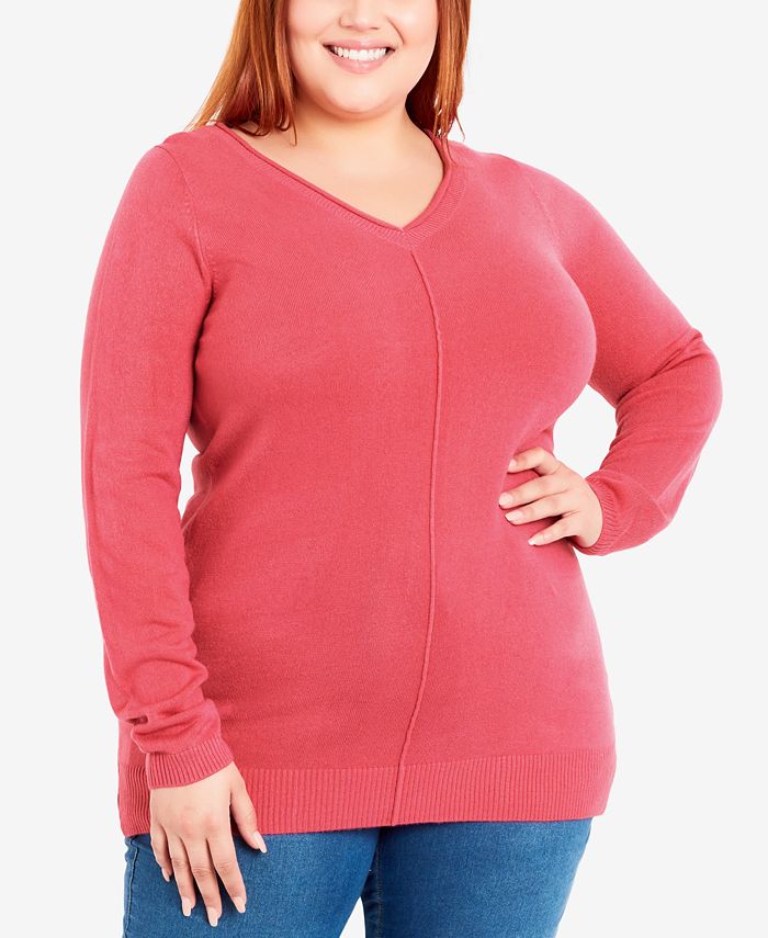 AVENUE Plus Size V neck Sweater Macy s