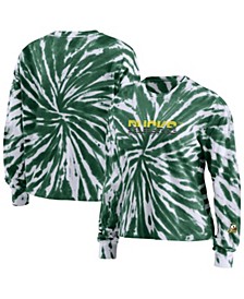 Women's Green Oregon Ducks Tie-Dye Long Sleeve T-shirt