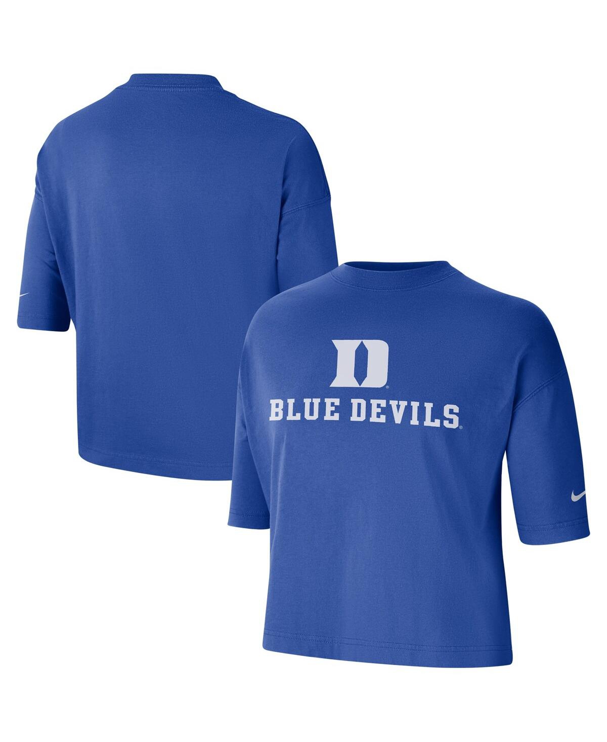 Nike Women's  Royal Duke Blue Devils Crop Performance T-shirt
