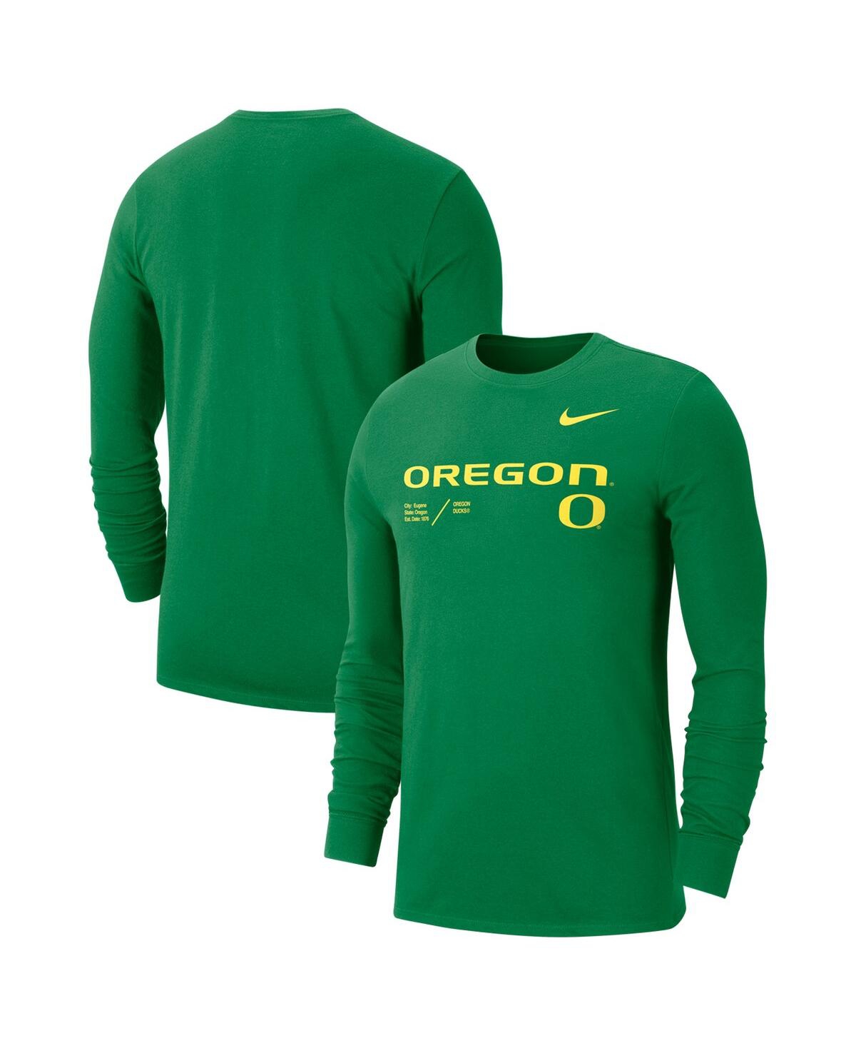 Men's Nike Green Oregon Ducks Team Practice Performance Long Sleeve T-shirt