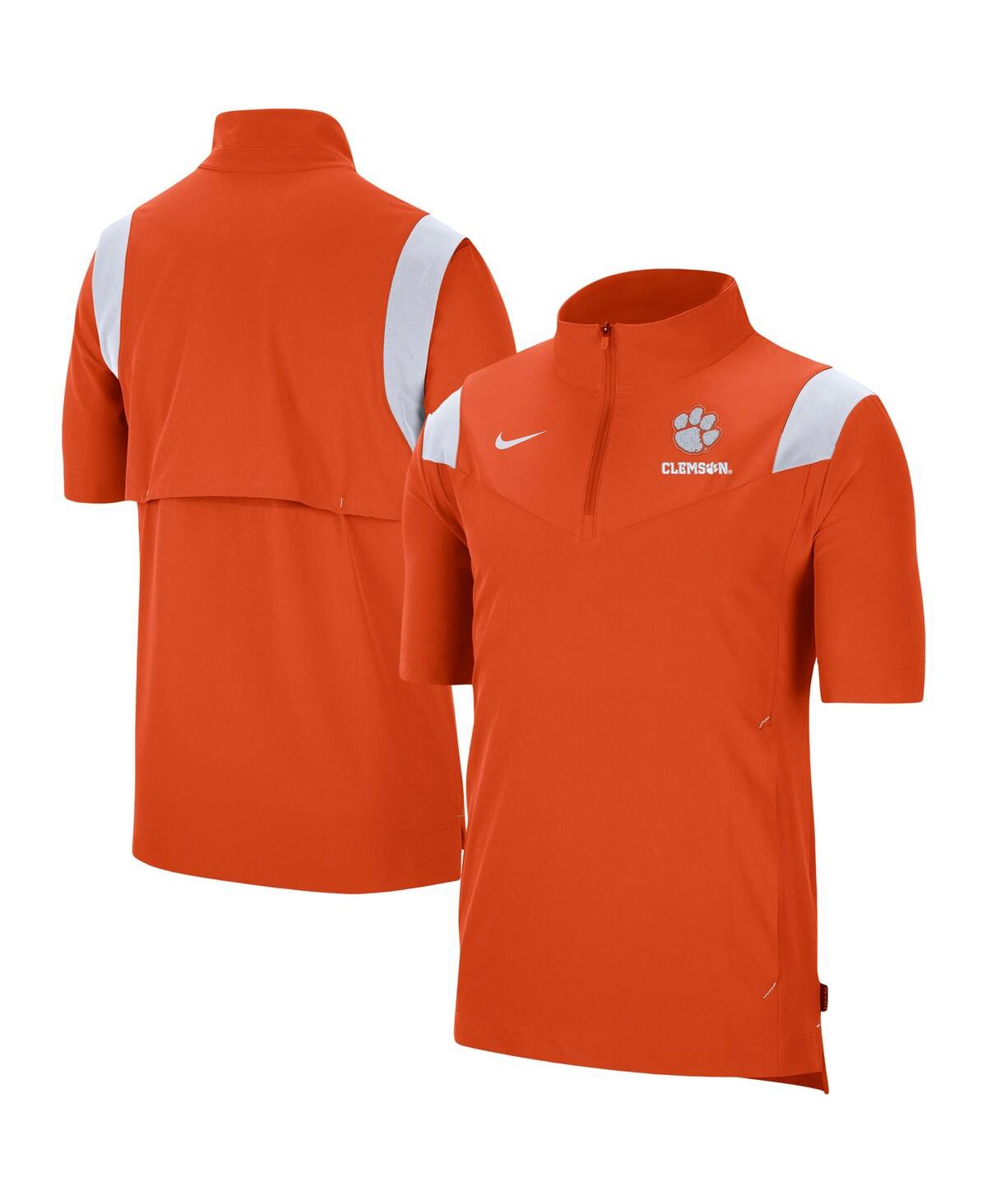 Nike Men's  Orange Clemson Tigers Coach Short Sleeve Quarter-zip Jacket