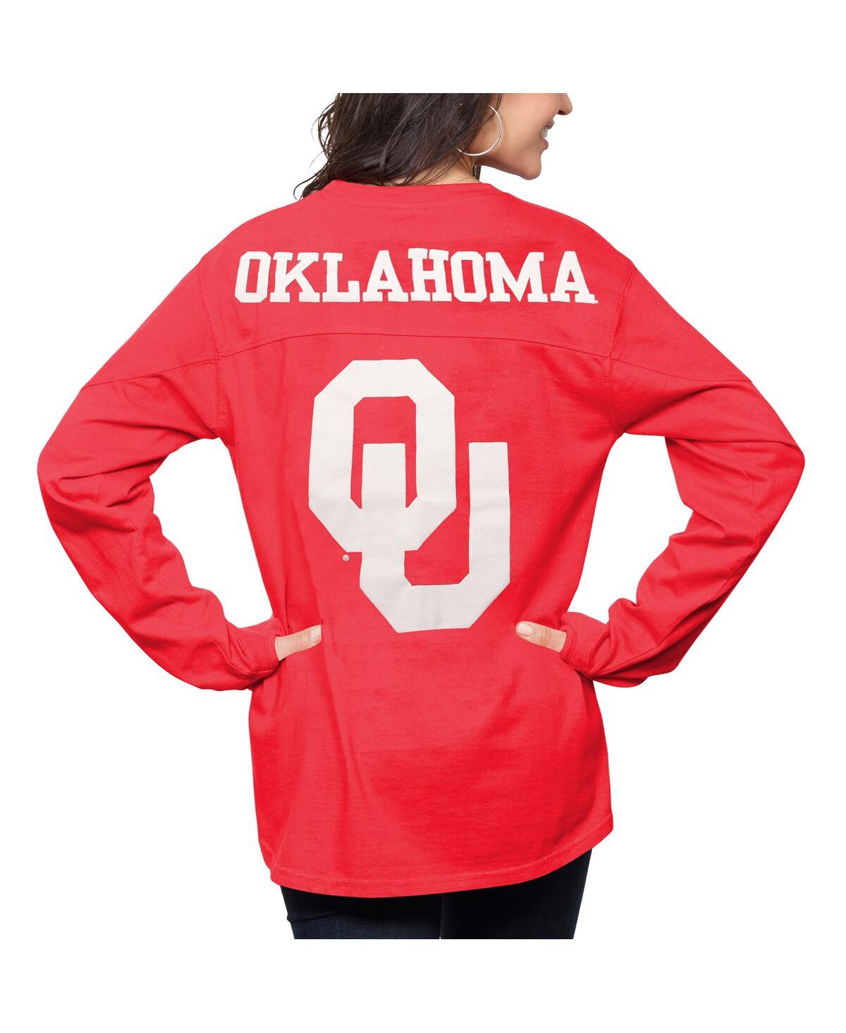 Shop Pressbox Women's  Crimson Oklahoma Sooners The Big Shirt Oversized Long Sleeve T-shirt