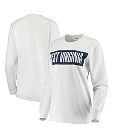 Women's White West Virginia Mountaineers Big Block Whiteout Long Sleeve T-shirt