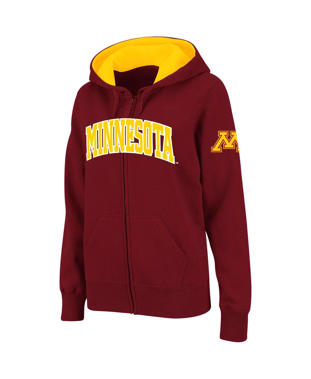 Colosseum Women's  Maroon Minnesota Golden Gophers Arched Name Full-zip Hoodie