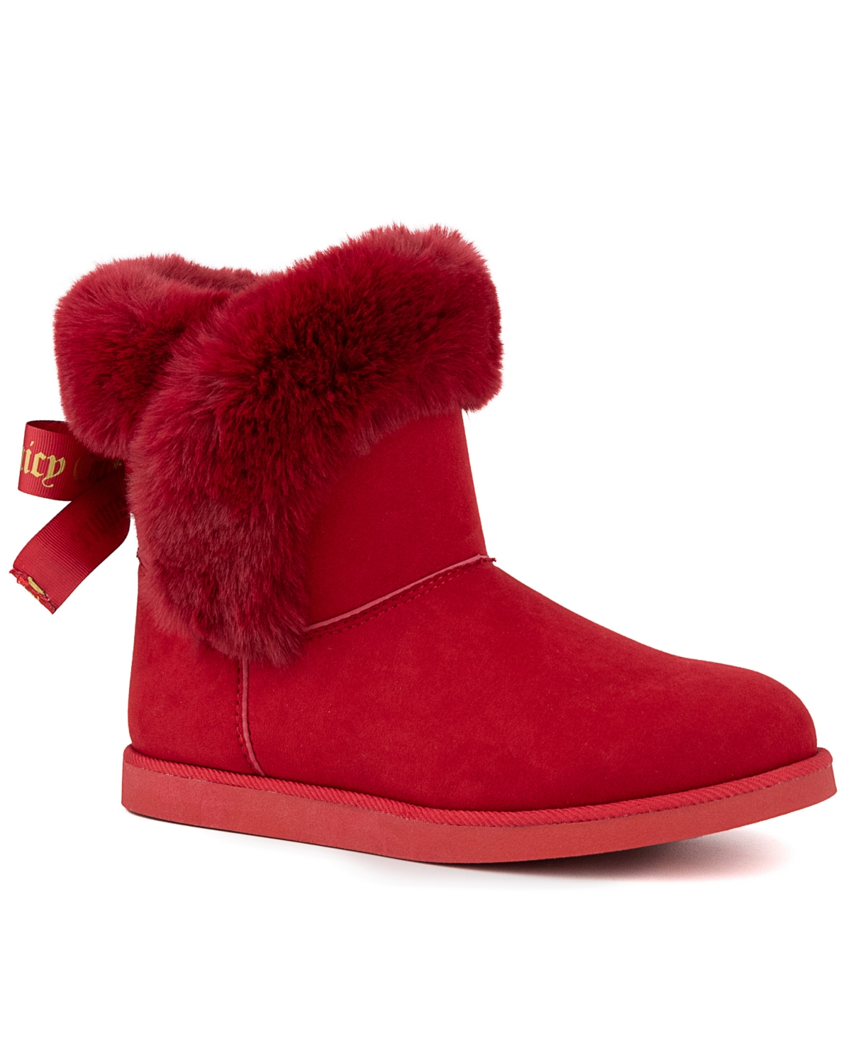 Women's King Winter Boots - Red Microsuede, Faux Fur