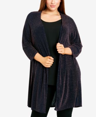 Sparkle Open Front Cardigan Sweater 