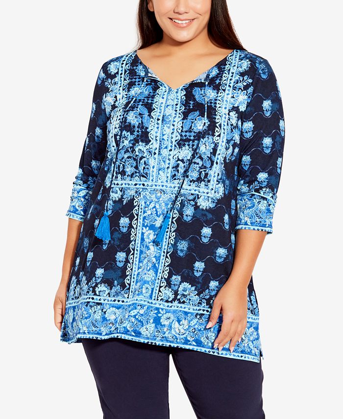 Avenue Plus Size Treasured Placement Tunic Top - Macy's