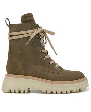 Kenneth Cole New York Women's Radell Lace-Up Lug Sole Combat Boots ...