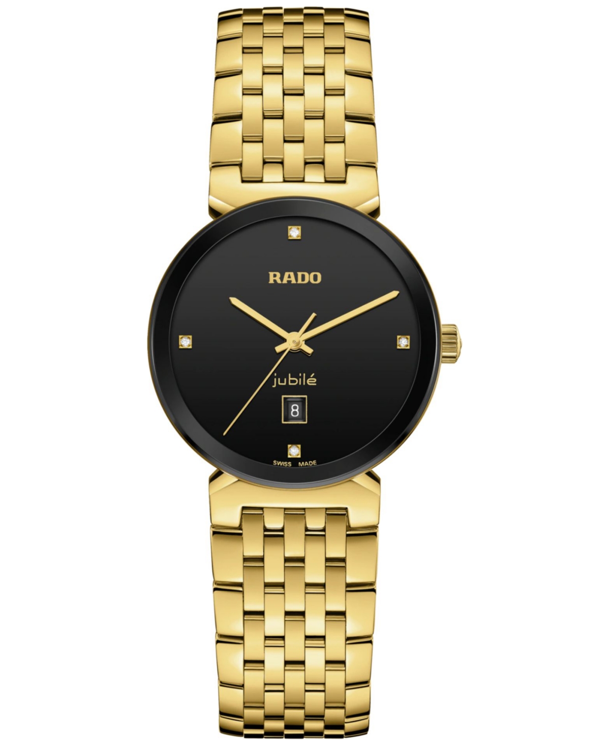 Rado Women's Swiss Florence Classic Diamond Accent Gold Tone Stainless Steel Bracelet Watch 30mm In No Color