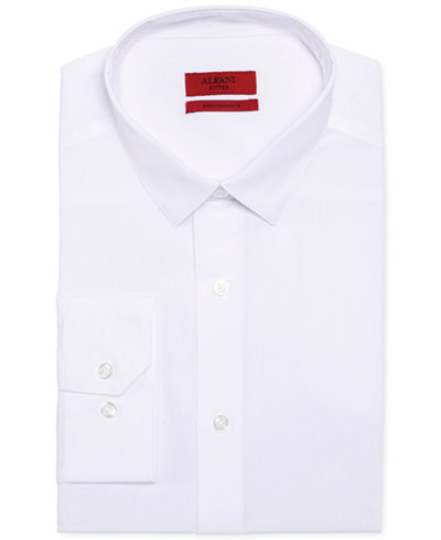 Alfani Men's Fitted Performance Solid Dress Shirt, Only at Macy's