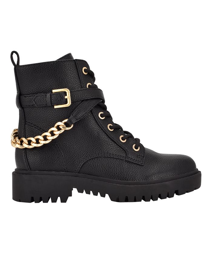 GUESS Women's Olisey Chain Detail Combat Booties & Reviews Booties