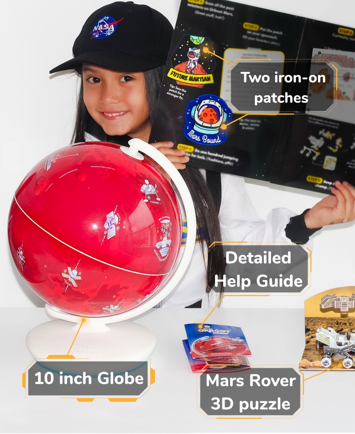 Shop Playshifu Orboot Mars Educational Interactive Globe Set, 5 Pieces In Red