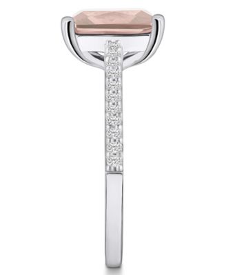 Morganite (3 ct. t.w.) and Diamond (1/4 ct. t.w.) Ring in 14K White Gold