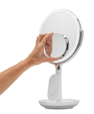 SpaStudio Vanity 8-inch Mirror with Built-In Qi Wireless Phone Charger, 5X and 10X Magnification