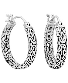 Bali Filigree Byzantine Hoop Earrings in Sterling Silver