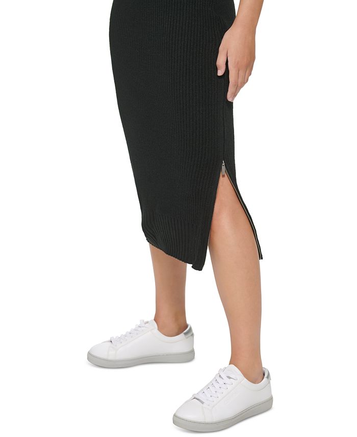 Calvin Klein Jeans Petite Zippered-Slit Sweater Dress & Reviews ...