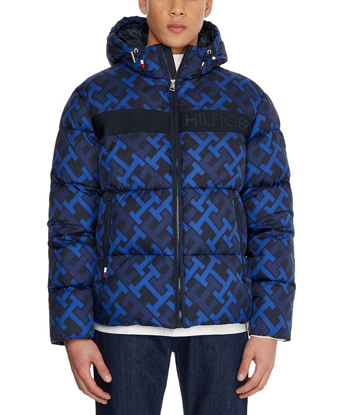 TH Warm New York Monogram Puffer Jacket, BLUE