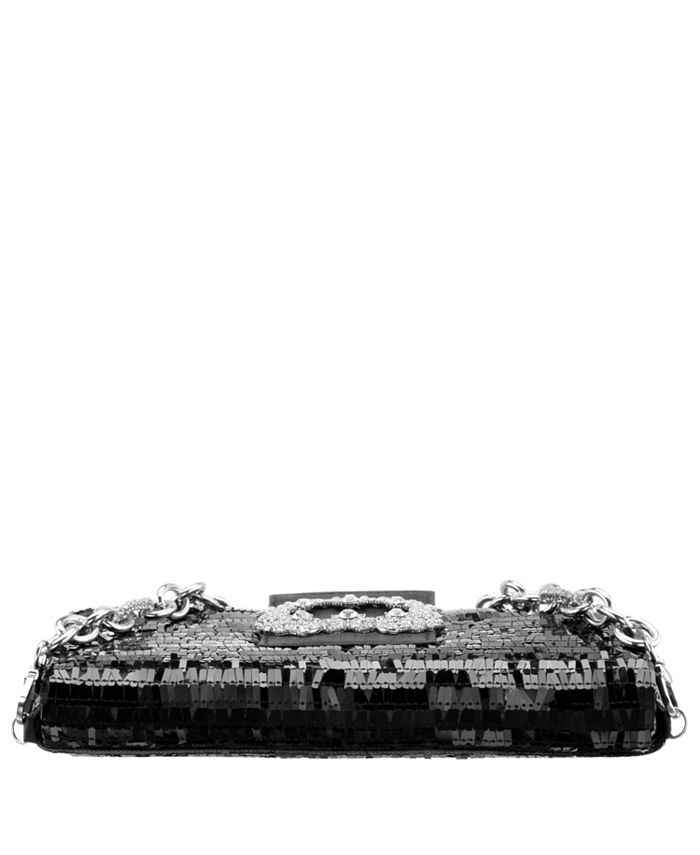 0000~Textured leather NINA M CACHEMIRE Baguette bag