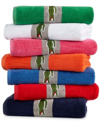 Lacoste CLOSEOUT! Croc Solid 30 x 54 Bath Towel - Macy's