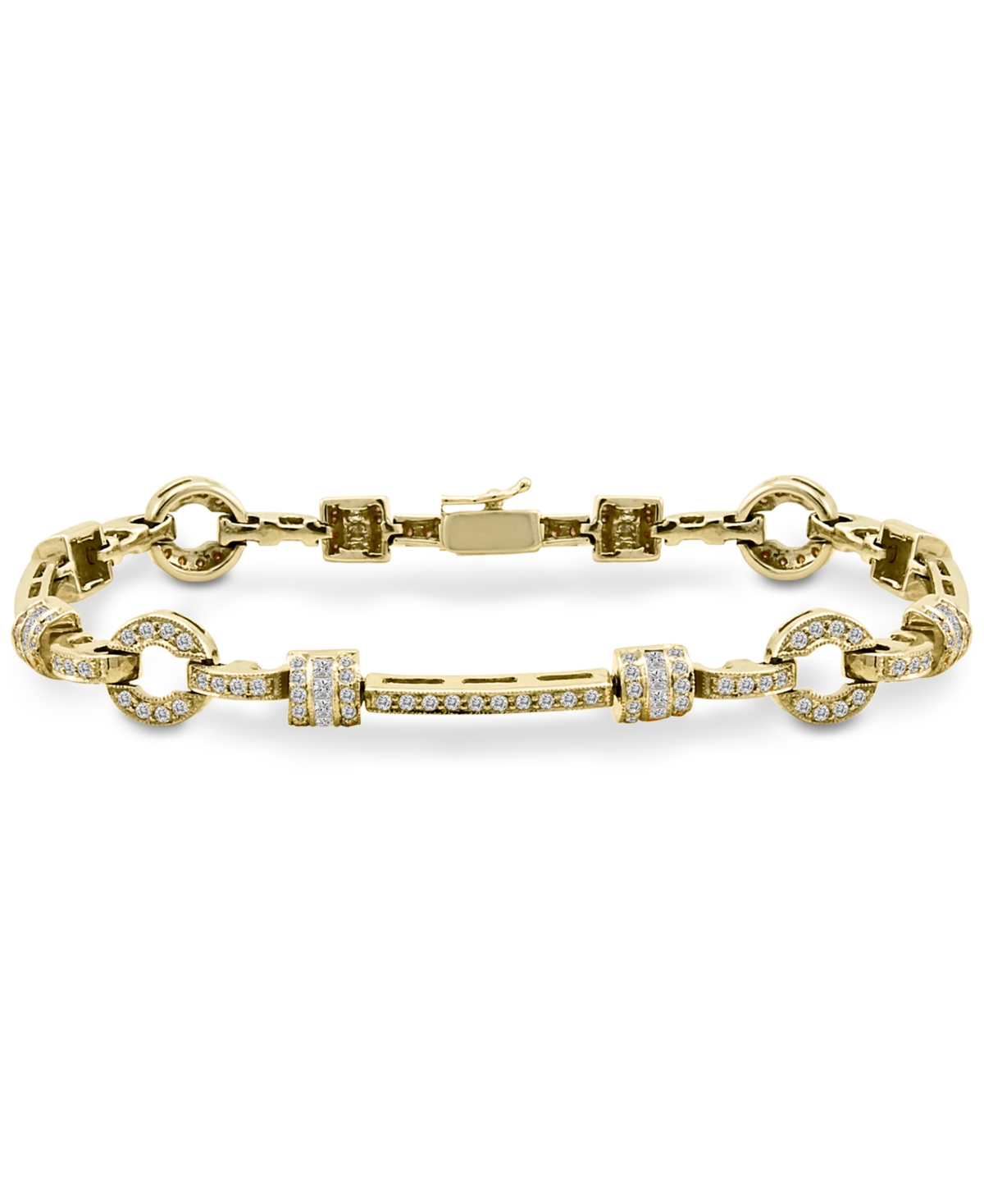 Vanilla Diamond Circle Link Bracelet (2-1/20 ct. t.w.) in 14k Gold - K Honey Gold Bracelet
