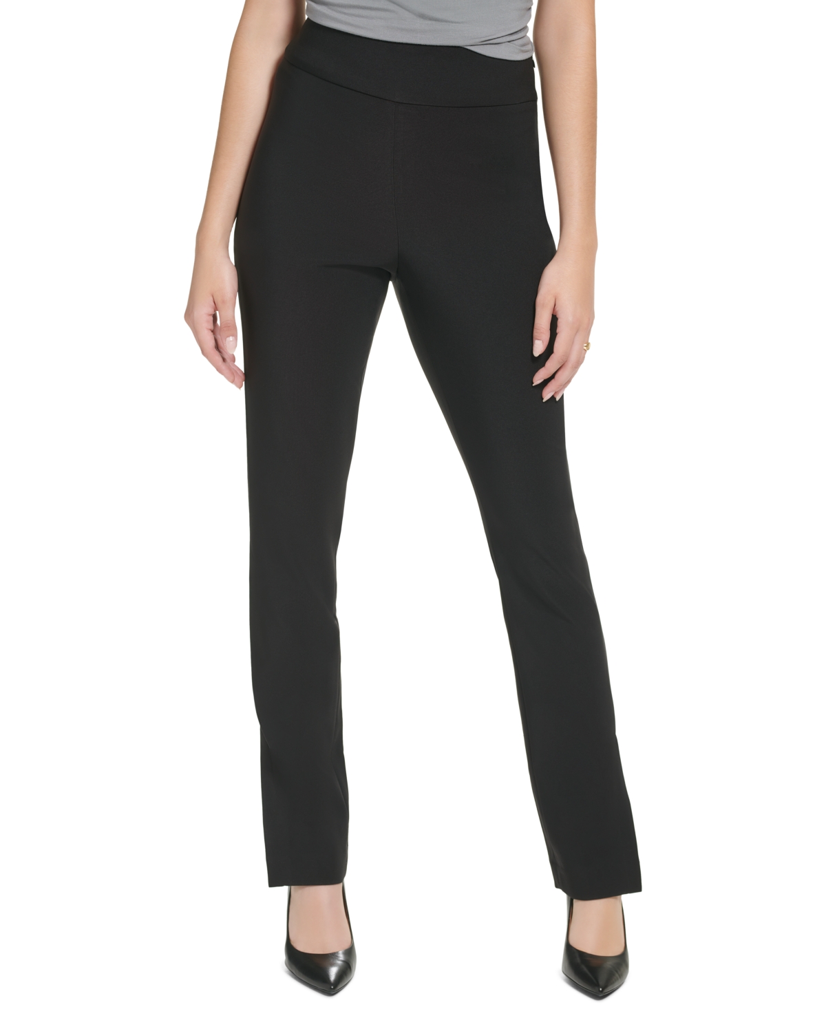 Calvin Klein Women's X-Fit Ankle Slit Pull On Pants