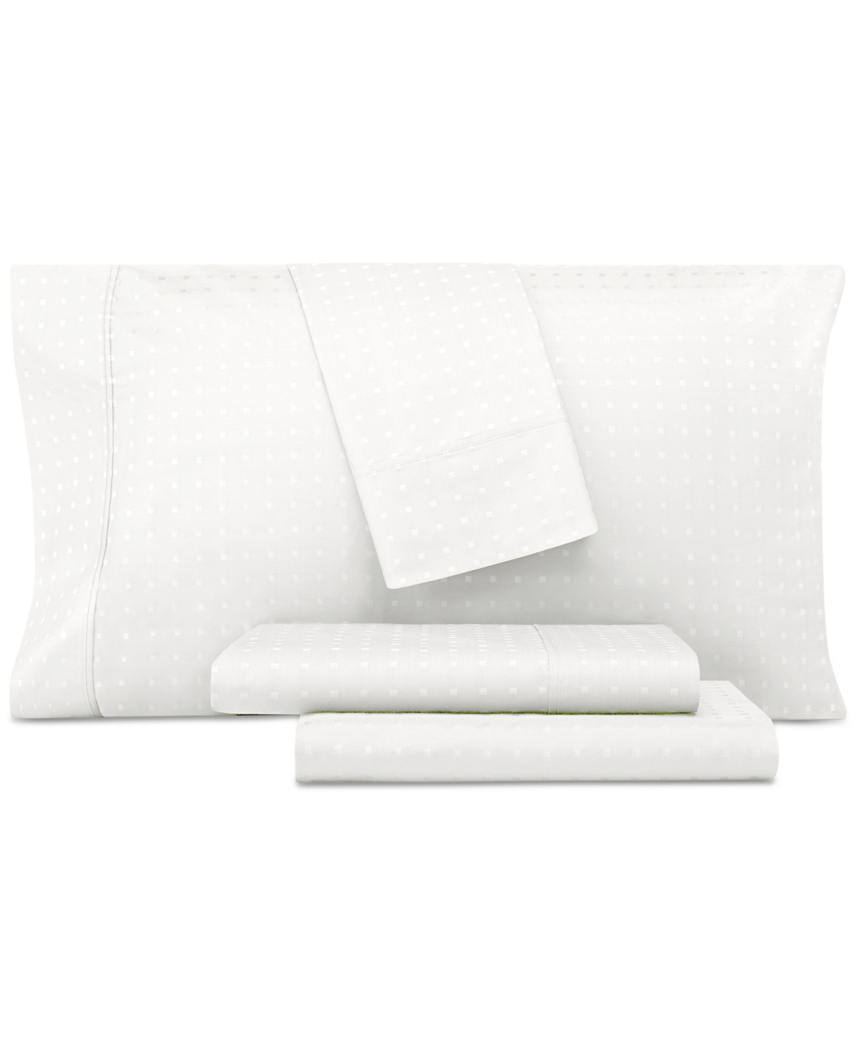 Aq Textiles Ultra Lux 1000 Thread Count Swiss Dot 4-pc. Queen Sheet Set Bedding In White