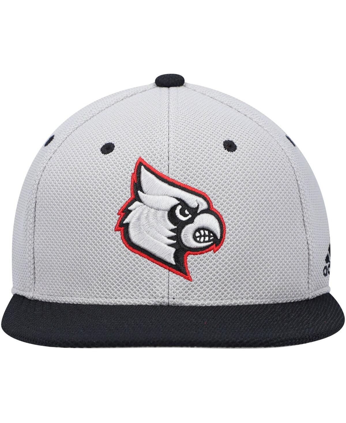 Shop Adidas Originals Men's Adidas Gray And Black Louisville Cardinals On-field Baseball Fitted Hat In Gray,black