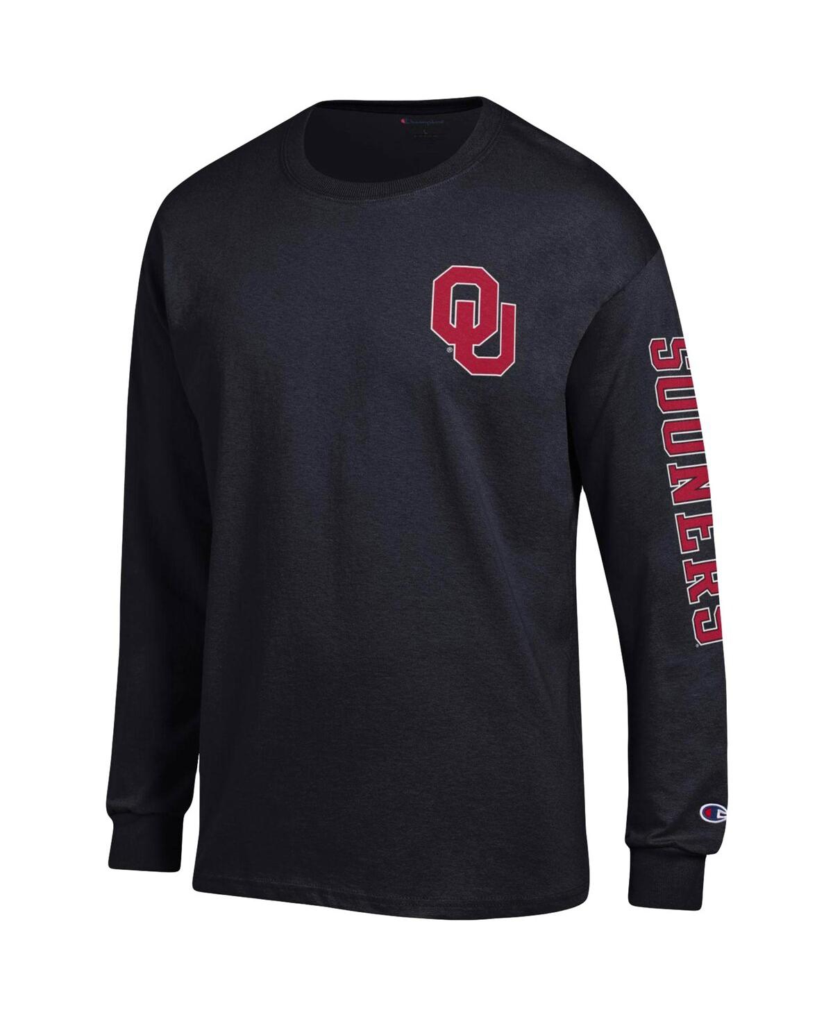 Men's ChampionOklahoma Sooners Team Stack Long Sleeve T-shirt - Black
