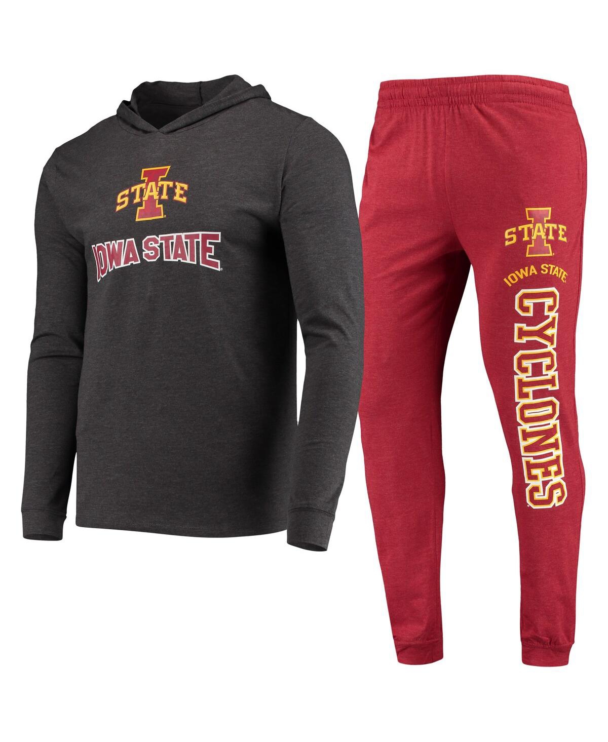 Men's Concepts Sport Charcoal Iowa State Cyclones Meter Long Sleeve Hoodie T-shirt and Jogger Pants Sleep Set - Charcoal