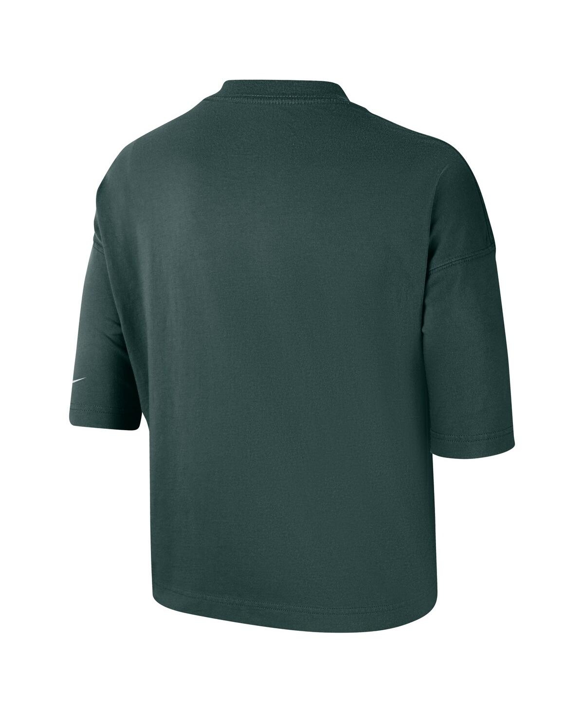 Shop Nike Women's  Green Michigan State Spartans Crop Performance T-shirt