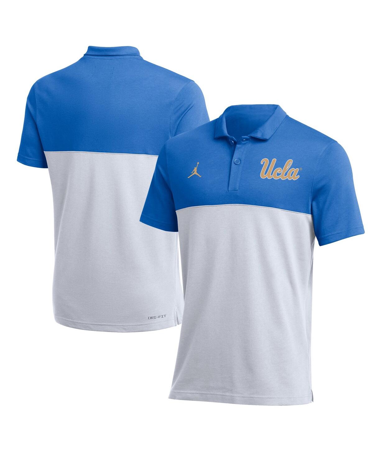 Shop Jordan Men's  Light Blue, White Ucla Bruins Coaches Performance Polo Shirt In Light Blue,white