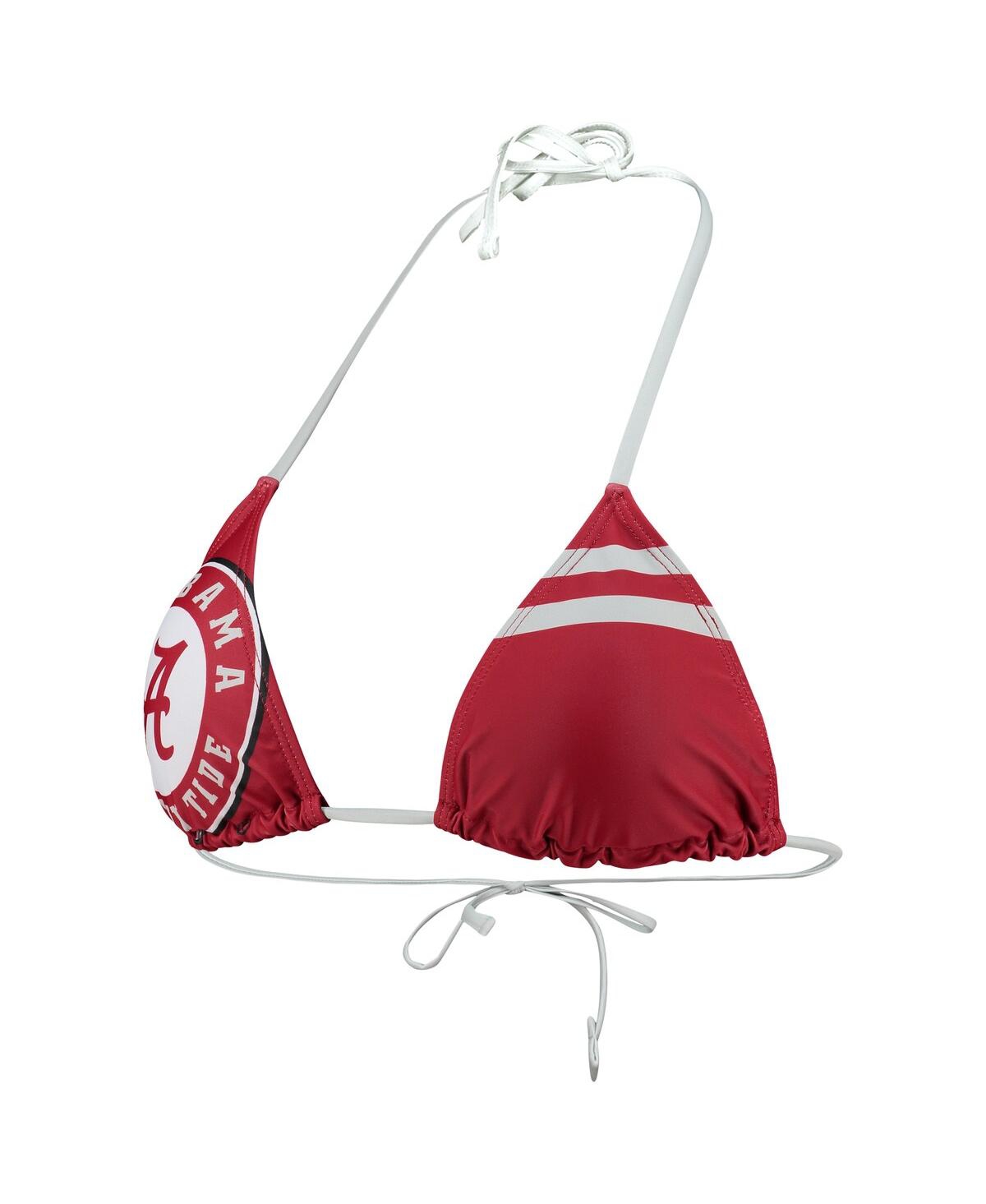 Shop Foco Women's  Crimson Alabama Crimson Tide Wordmark Bikini Top