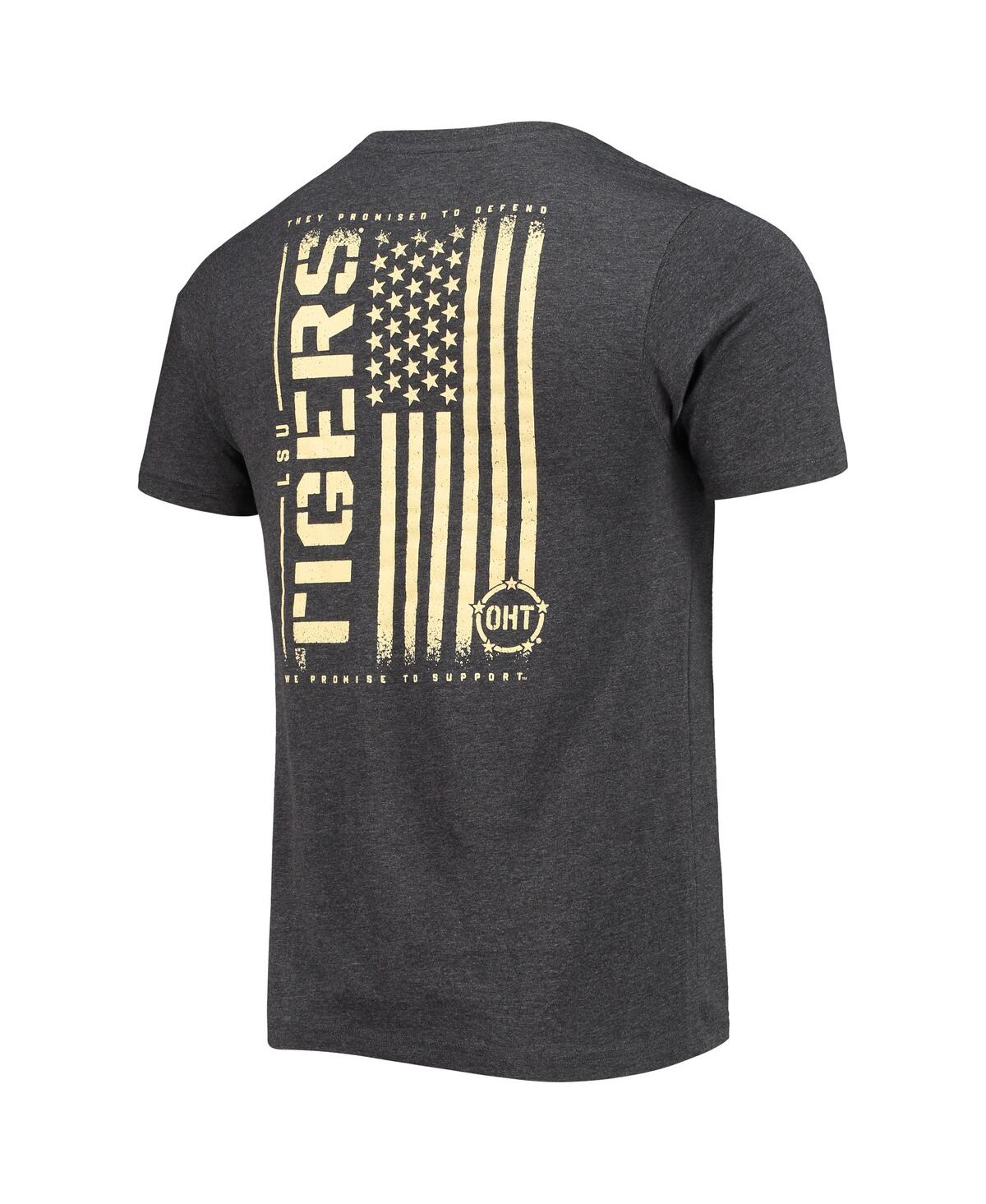 Shop Colosseum Men's  Heathered Black Lsu Tigers Oht Military-inspired Appreciation Flag 2.0 T-shirt