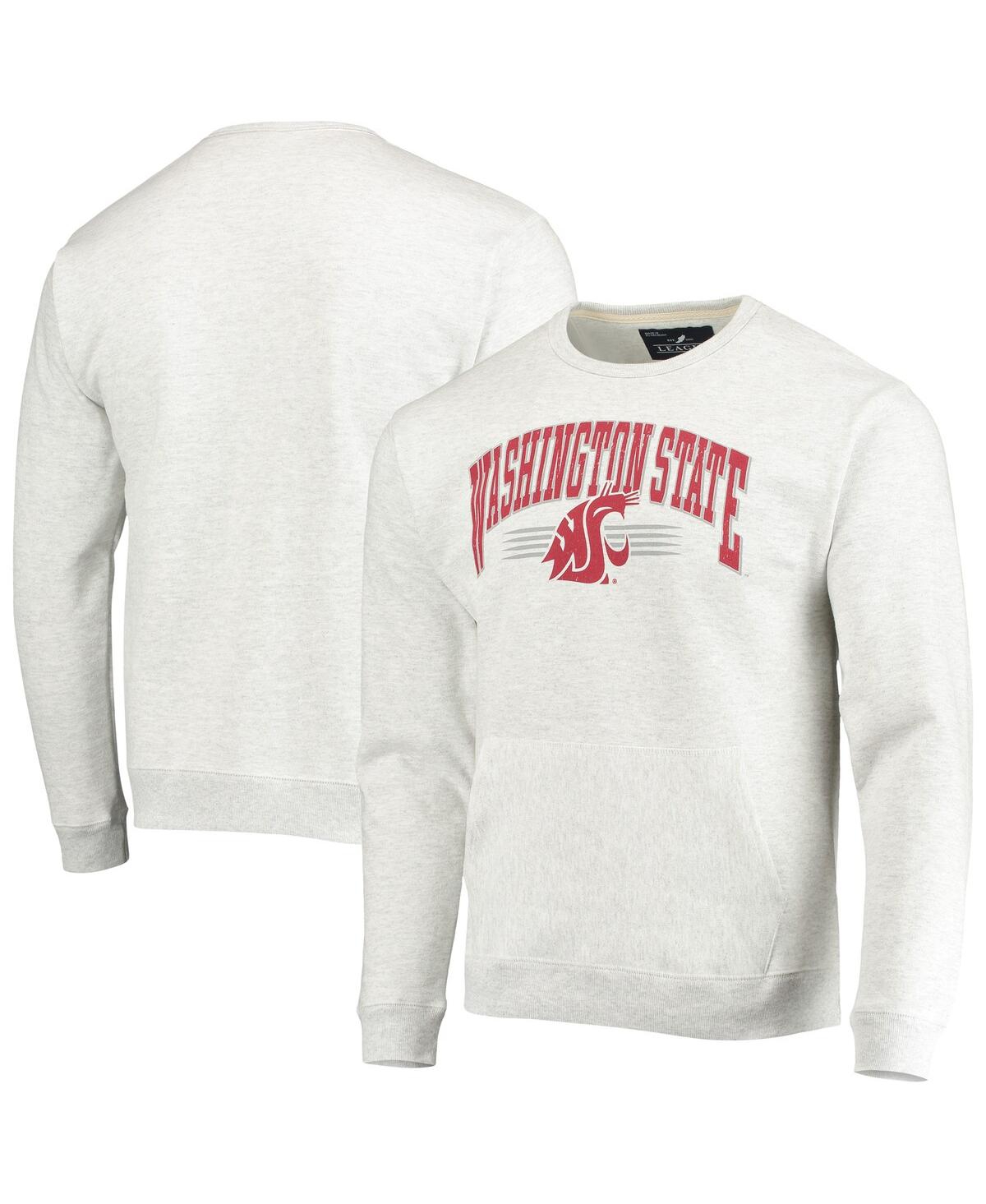 Shop League Collegiate Wear Men's  Heathered Gray Washington State Cougars Upperclassman Pocket Pullover S