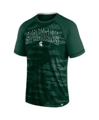 Men's Green Michigan State Spartans Arch Outline Raglan T-shirt