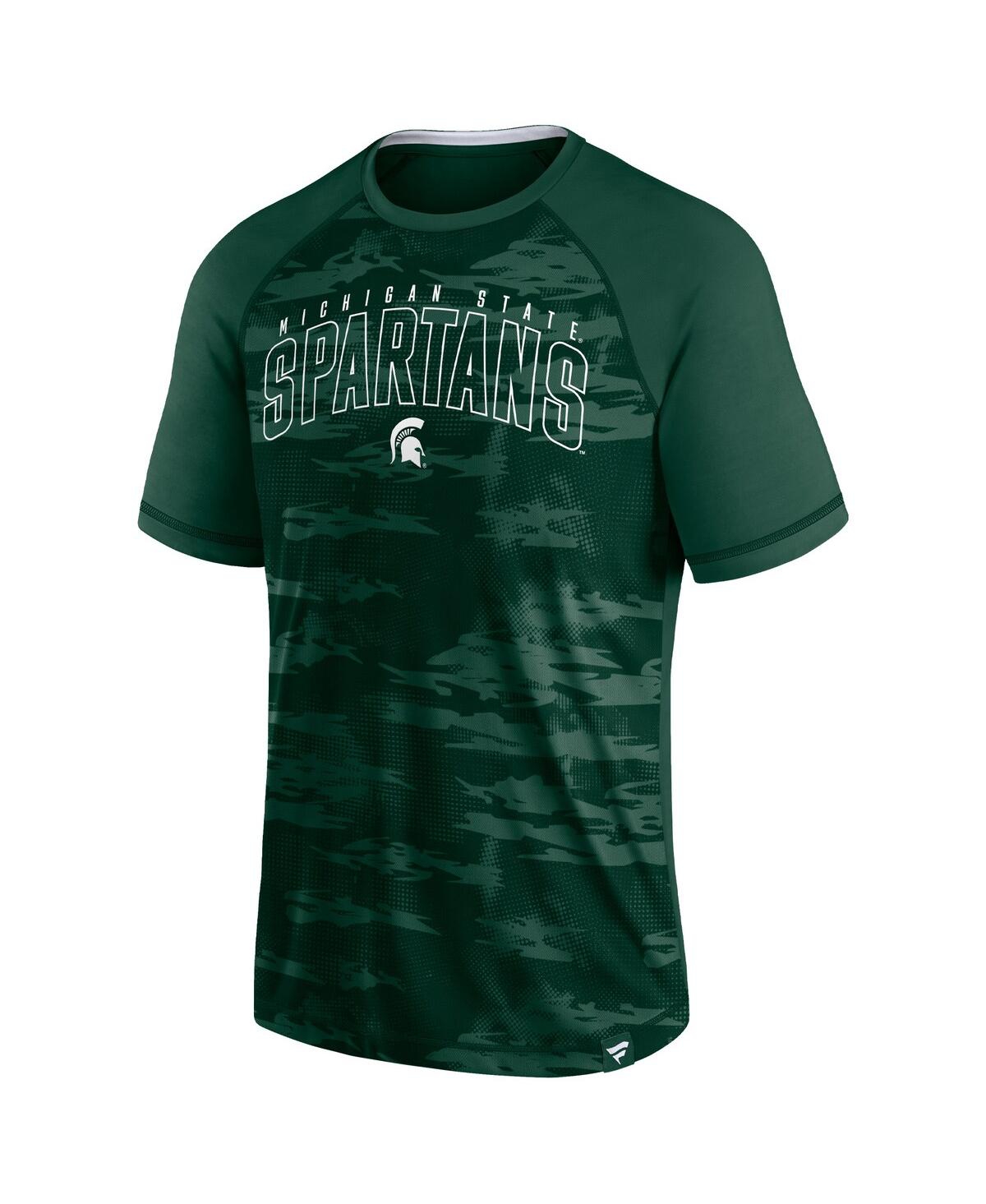 Men's FanaticsMichigan State Spartans Arch Outline Raglan T-shirt - Green