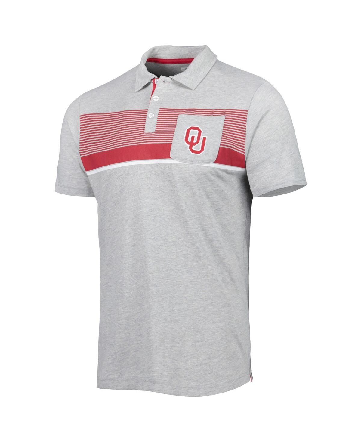 Men's ColosseumOklahoma Sooners Golfer Pocket Polo Shirt - Heathered Gray
