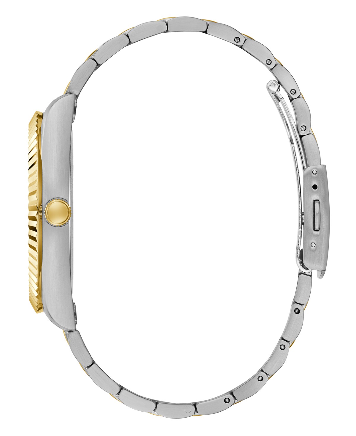 Мужские GUESS Men's Two Tone Stainless Steel Bracelet, Day, Date Watch, 42mm — фото 3