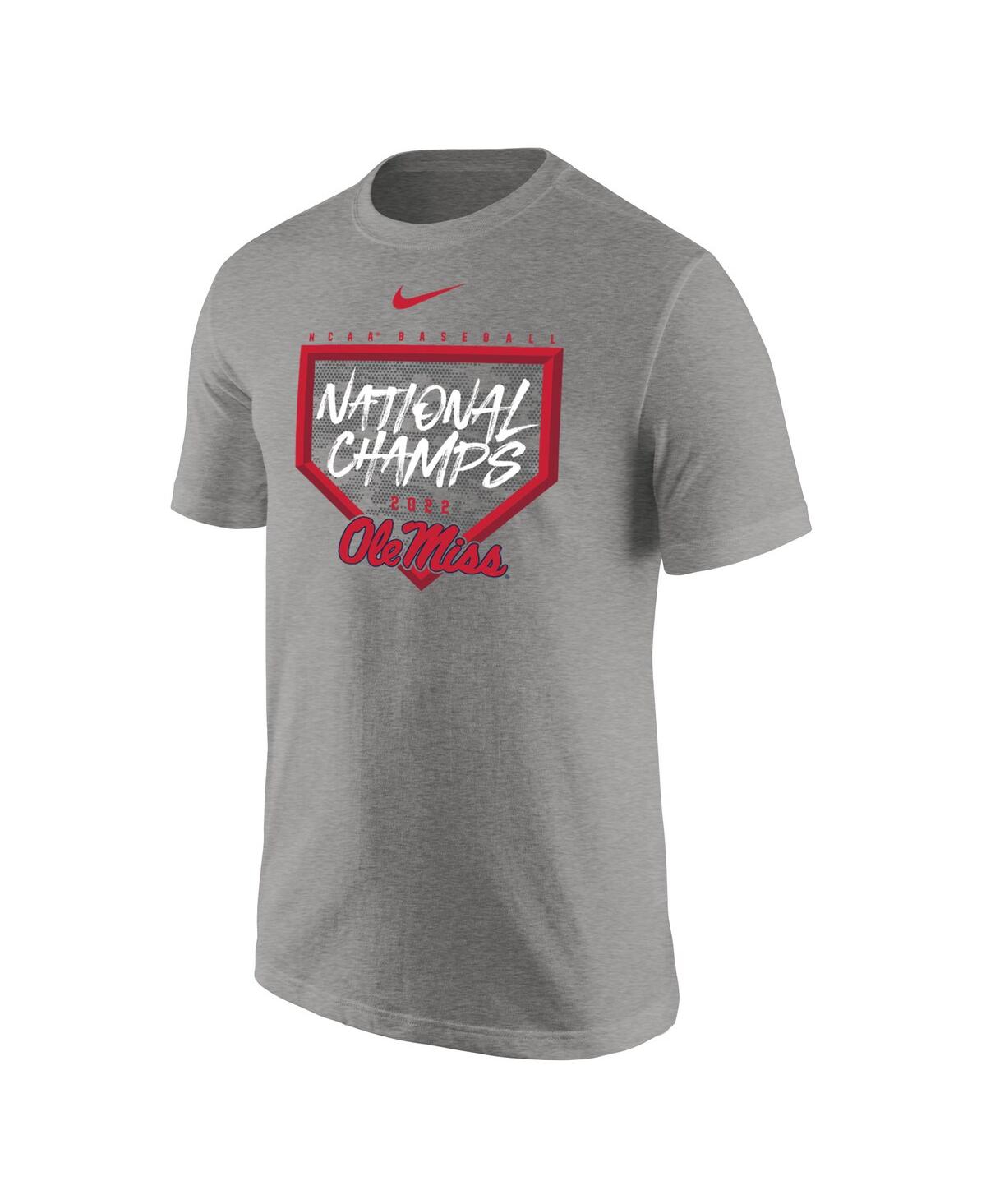 Men's NikeOle Miss Rebels 2022 Ncaa Men's Baseball College World Series Champions T-shirt - Heathered Gray