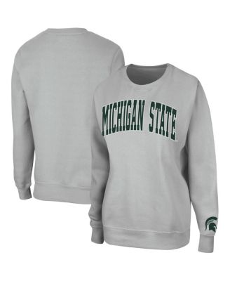 Women's Gray Michigan State Spartans Campanile Pullover Sweatshirt