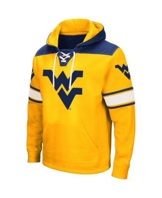 Men's Gold West Virginia Mountaineers 2.0 Lace-Up Logo Pullover Hoodie