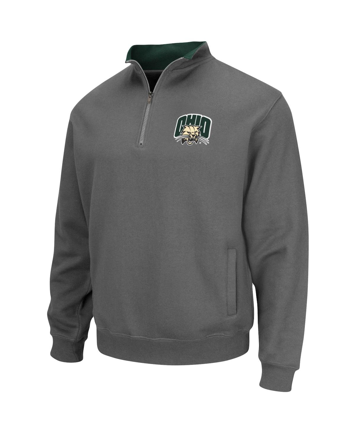 Colosseum Men's Charcoal Ohio Bobcats Tortugas Logo Quarter-zip Jacket In Charcoal