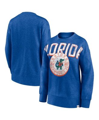 Women's Heathered Royal Florida Gators Jump Distribution Pullover Sweatshirt