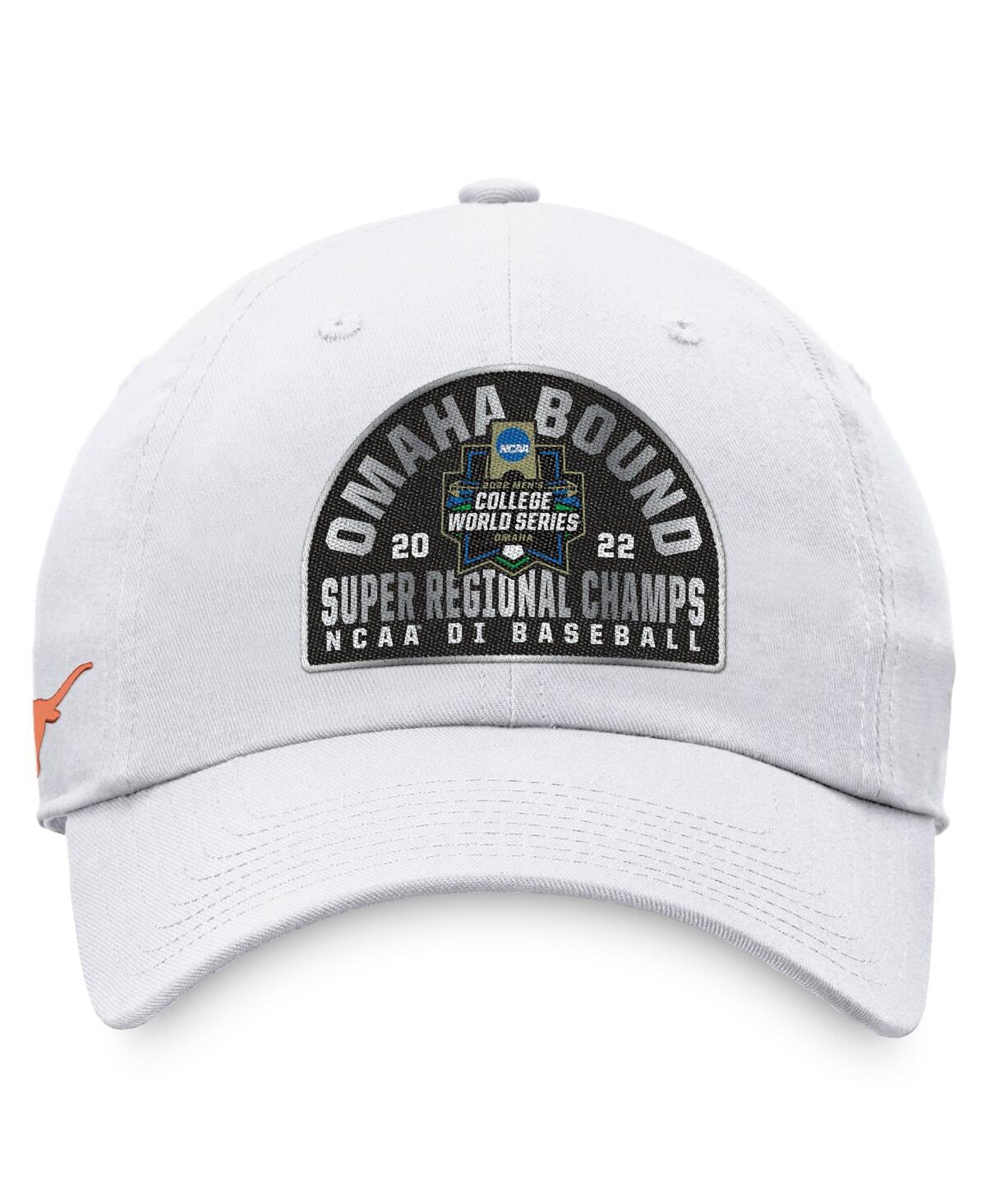 Men's Top of the WorldTexas Longhorns 2022 Ncaa Men's Baseball Super Regional Champions Locker Room Adjustable Hat - White
