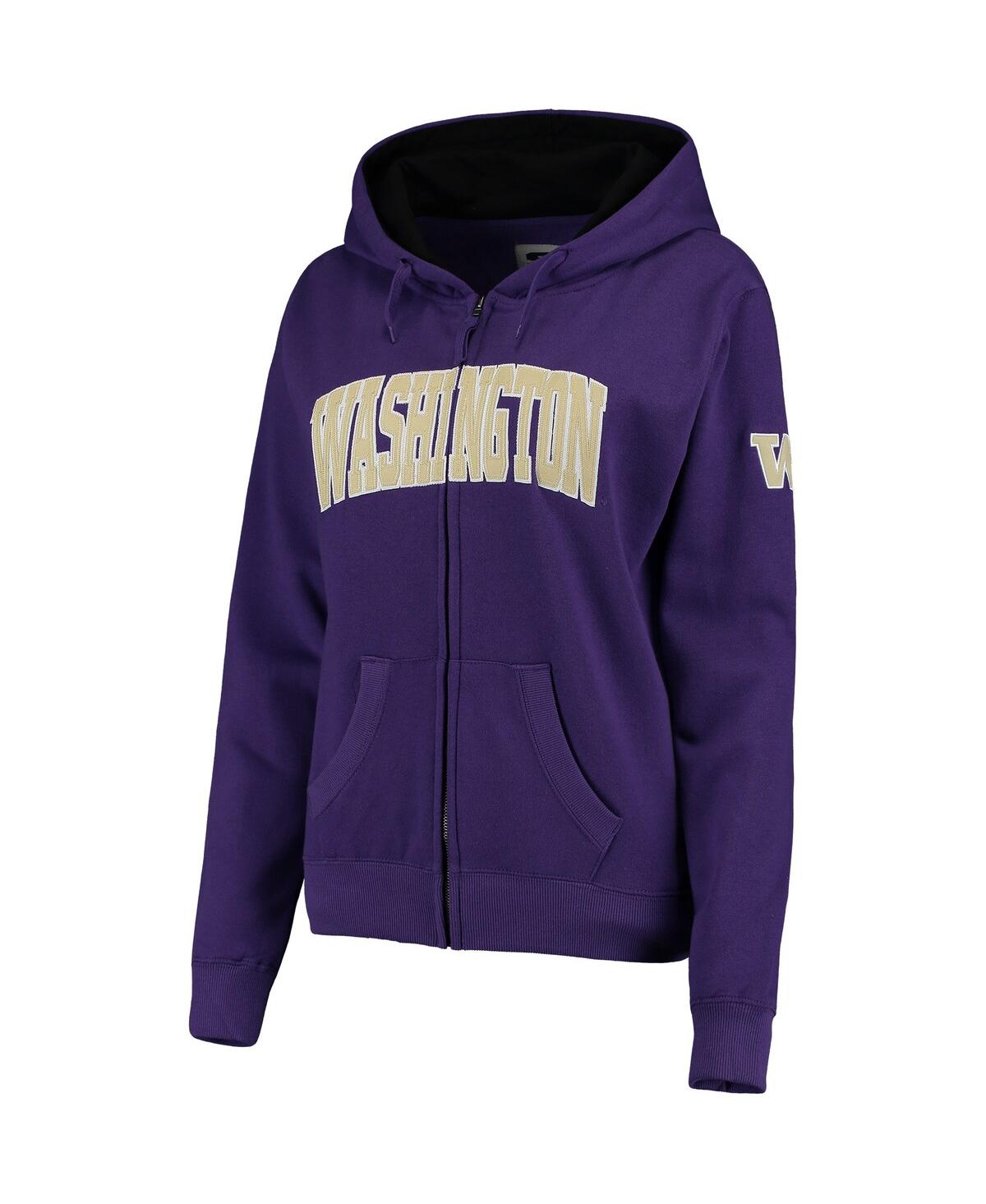 Stadium Athletic Women's  Purple Washington Huskies Arched Name Full-zip Sweatshirt In Purple
