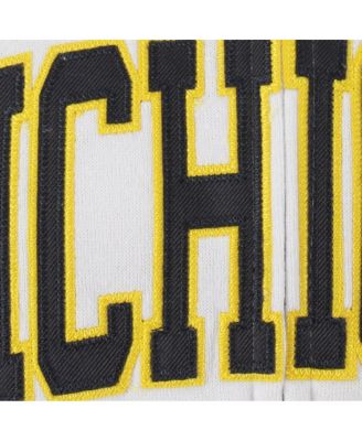 Women's White Michigan Wolverines Arched Name Full-Zip Hoodie