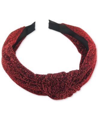 Holiday Lane Red Sparkle Knotted Headband, Created For Macy's - Macy's