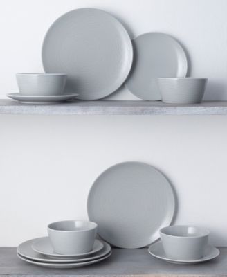 Colorscapes Swirl Coupe 12 Piece Dinnerware Set, Service For 4