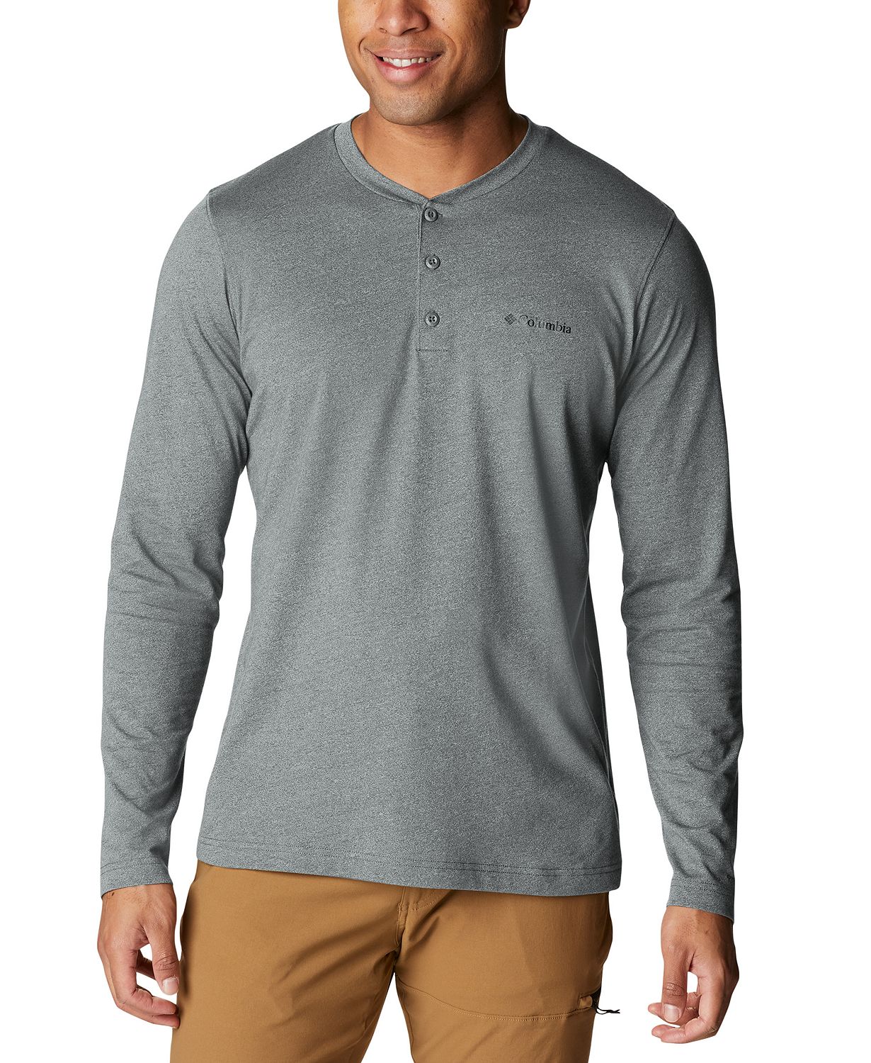 Mens Thistletown Hills Logo Graphic Long-Sleeve Tech Henley