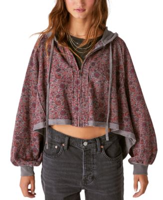 Primary cropped raw edge hoodie hotsell